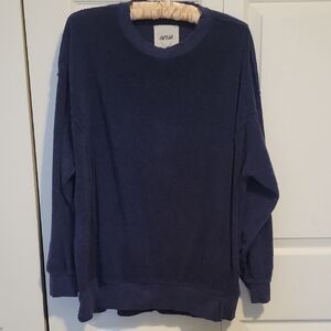 Aerie | Deep Blue Oversized Rugged Crewneck Sweater